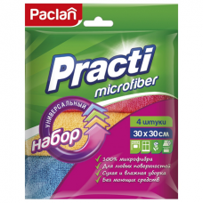 Салфетка Paclan из микрофибры Practi Universal , 30*30, 4 шт/уп